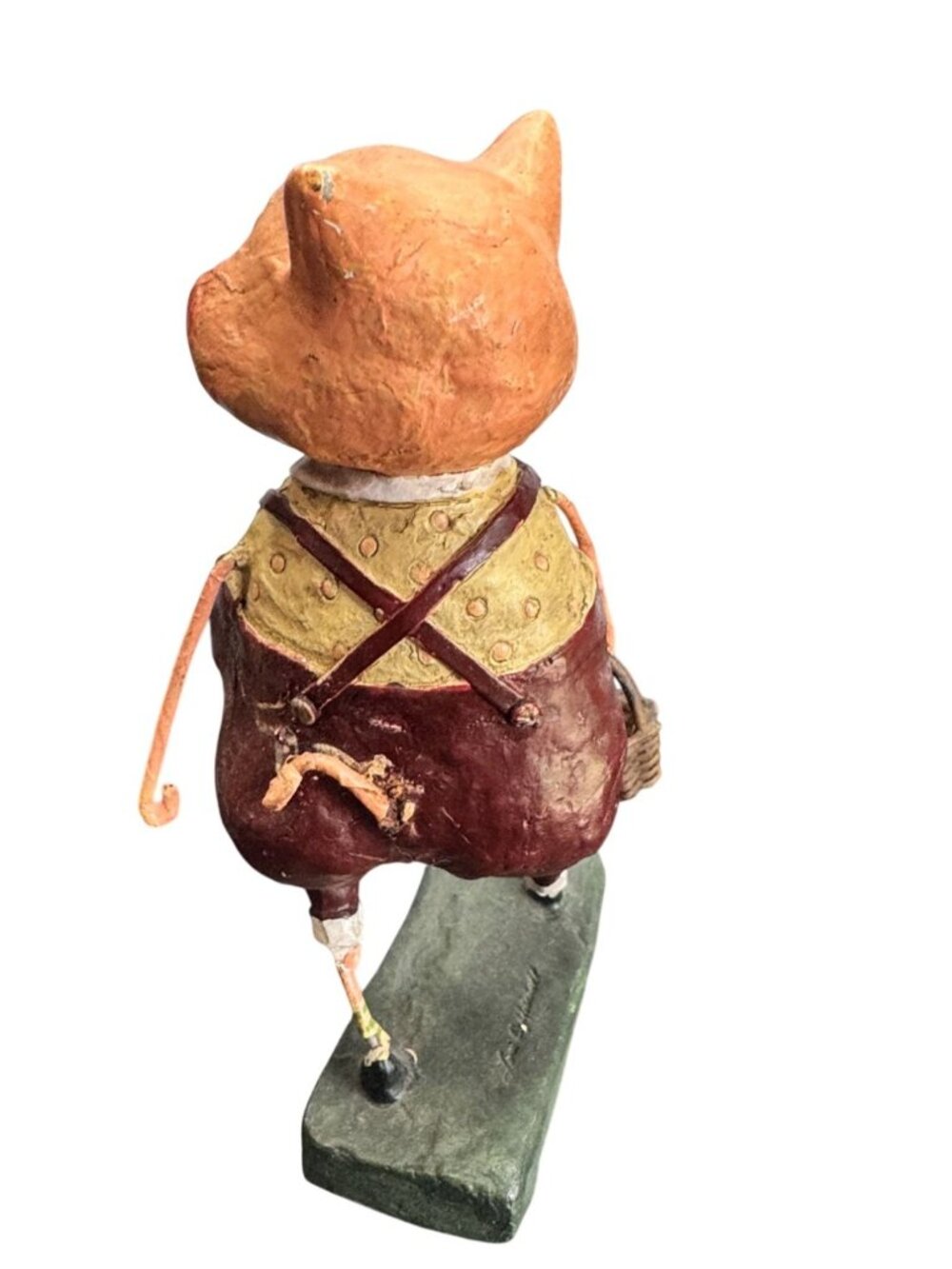Lori Mitchell Three Little Pigs Figure Folk Art Resin Paper Pulp 6 1/4" Repair - Picture 5 of 7
